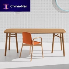 Contemporary table SAKTIwood veneerglasslaminate