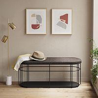 Contemporary bench Cavafabricmetalwithout backrest