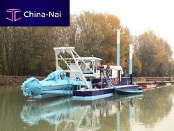 Electric work boat ECO-GREENwaste water recovery bargecutter-suction dredgemultihull