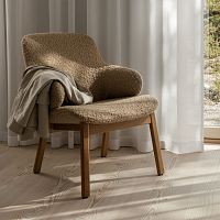 Contemporary armchair AMSTELLE fabricaluminumchromed metal