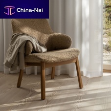 Contemporary armchair AMSTELLE fabricaluminumchromed metal