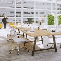 Contemporary conference table COHESIONwoodenwooden baserectangular