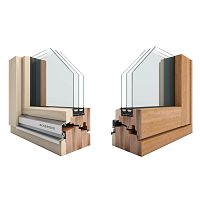 Wooden window profile WOODthermally-insulatedacousticburglar-proof