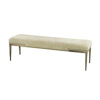 Traditional bench HENHAMstainless steelbrassfabric