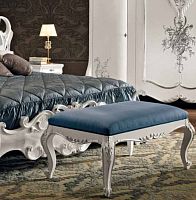 Classic upholstered bench VILLA VENEZIA: 11523wooden baseblue