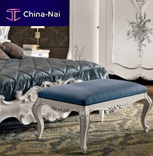 Classic upholstered bench VILLA VENEZIA: 11523wooden baseblue