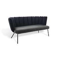 Contemporary sofa GAIAfabricleatherblack