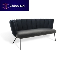 Contemporary sofa GAIAfabricleatherblack