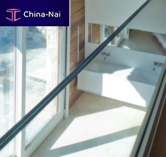 Metal railing Sirioglass panelindoorfor stair