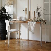 Contemporary table LOBOoakpowder-coated steel baserectangular
