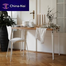 Contemporary table LOBOoakpowder-coated steel baserectangular