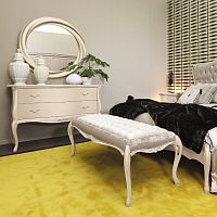 Traditional upholstered bench 506fabricpainted woodbedroom