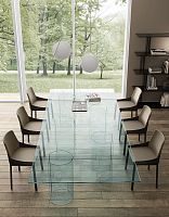 Contemporary dining table LUXOR smoked glasssmoked glass baserectangular