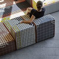 Contemporary chaise longue BANDAS woolpolyestermodular