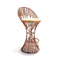 Contemporary bar chair MANGUEindoorfabricaluminum base