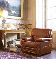 Traditional armchair TANCREDIleatherbrownliving room