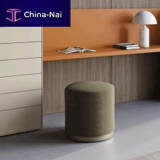 Contemporary pouf BESUbrassfabricsquare