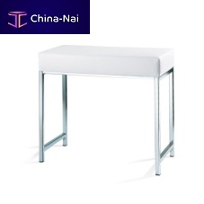 Contemporary bench polished stainless steelleathersustainable
