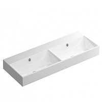Wall-mounted washbasin BDS-FUN-704-A-WHceramicdoublerectangular