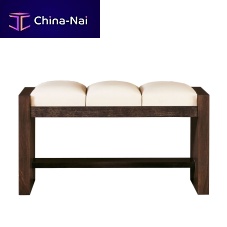 Contemporary bench T-711walnutbeechfabric
