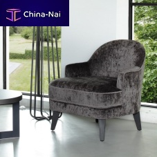 Contemporary armchair Jamesfabricsolid woodgray