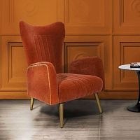 Traditional armchair LORENvelvetpinewing