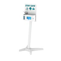 Hygiene station with glove box with hand sanitizer holder