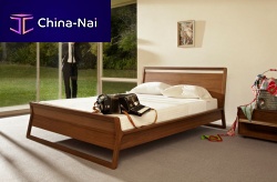 Double bed WOODROWsinglecontemporarywith headboard