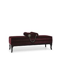 Traditional upholstered bench L-Lvelvetwooden baselacquered wood