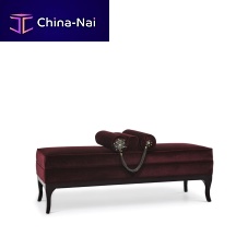 Traditional upholstered bench L-Lvelvetwooden baselacquered wood