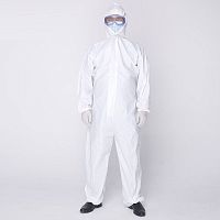 Unisex protective coveralls steriledisposablewhite