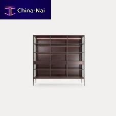 Free-standing bookcase ALAMBRAcontemporaryoakaluminum