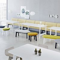 Contemporary stool DOCKSfabricoak basewalnut base