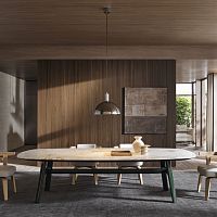 Contemporary dining table OLD FORDoakmarblepine base