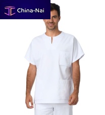 Unisex scrub top AUCHwhitebluegreen