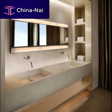 Wall-mounted washbasin BLANC DESIGNODuctal® UHP concretewith counterdouble