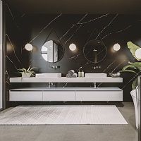 Bathroom tile SERENITY POETIC BLACKwallengineered stonerectangular