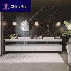 Bathroom tile SERENITY POETIC BLACKwallengineered stonerectangular