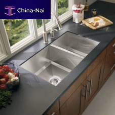Double kitchen sink 1600 : G16221without drainboardstainless steelundermount