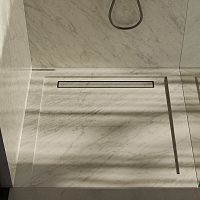 Square shower base QURUM CARRARA FLUSHabove floorflushnatural stone