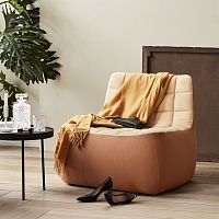 Contemporary fireside chair YAMfabricgrayblue