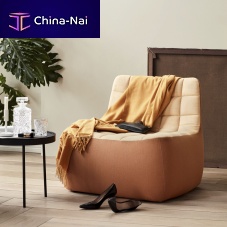 Contemporary fireside chair YAMfabricgrayblue
