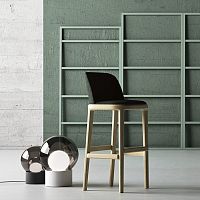 Contemporary bar chair DAMBLindoorfabricoak base