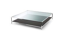 Contemporary coffee table FARADAYglassstainless steelrectangular