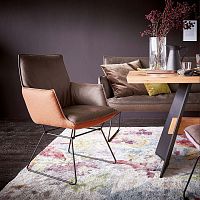 Contemporary dining chair 1201indoorleathersolid wood base