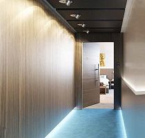 Wall-mounted paneling laminated woodtexturedpre-lacquered