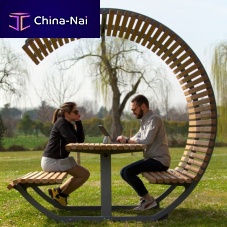 Wooden table and bench set CISON CONTEA Ccontemporarysheet steelgalvanised steel