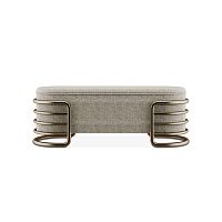 Contemporary upholstered bench EEROvelvetmetal basepolished brass