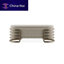 Contemporary upholstered bench EEROvelvetmetal basepolished brass
