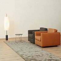 Contemporary armchair GRACE 2leatherfabricwith removable cover